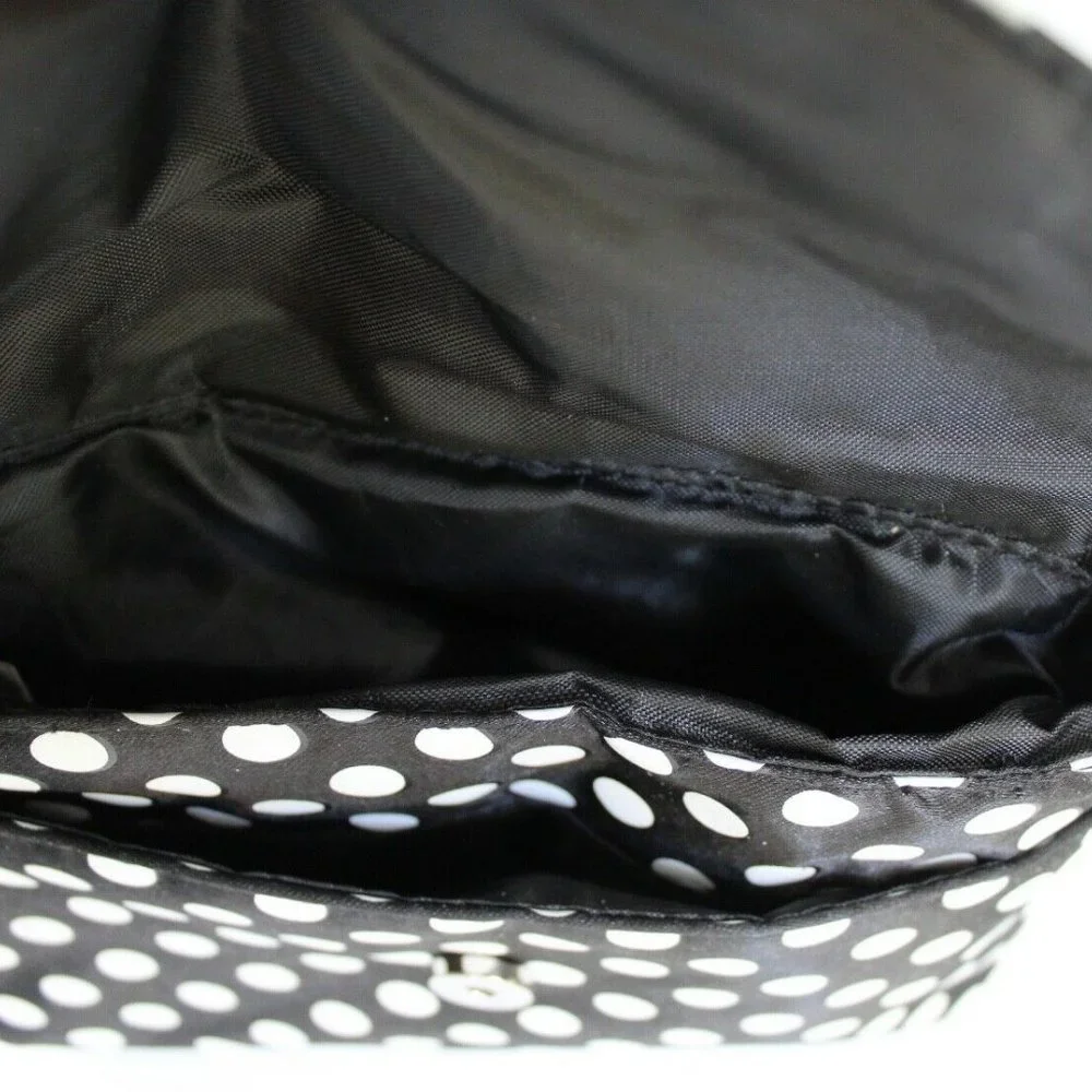 Disney Minnie Mouse Polkadot Bow Chain Fabric Strap Mini Bag Purse Black